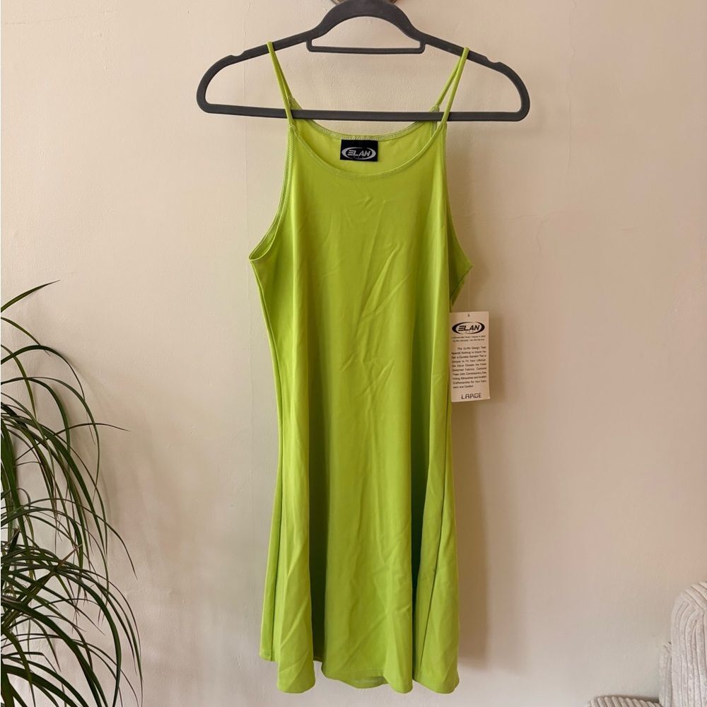 NWT Elan Lime Green Sleeveless Activewear Dress Size Large